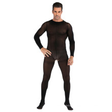 Men's plus size one-piece sexy net clothing and stockings suit jumpsuit bodysuits men one piece jumpsuits